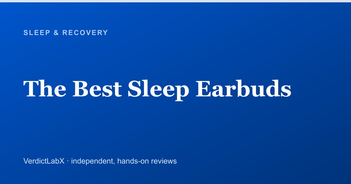 Sleep earbuds resting on a nightstand in a dim bedroom
